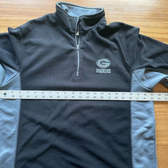 NFL Team Apparel Green Bay Packers Men’s Sz Med 1/4 Zip Black Gray L/S Pullover - Picture 9 of 10
